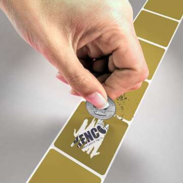 Kenco Scratch Off Stickers - Silver Scratch Off Labels Stickers - Made in The USA (GOLD 2" CIRCLE, 100 STICKERS)