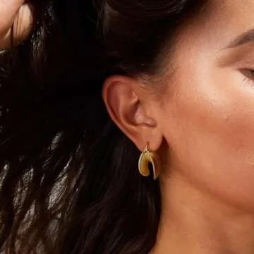 Lightweight Koperin Gold Dangle Hoops Earrings for Women