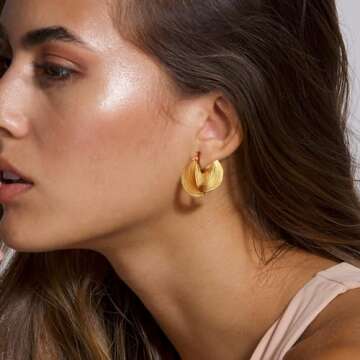 Lightweight Koperin Gold Dangle Hoops Earrings for Women