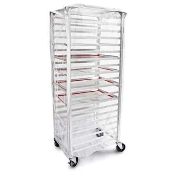 New Star Foodservice 36565 Commercial-Grade Sheet Pan/Bun Pan Rack Cover, Plastic, 20-Tier, 28" L x 23" W x 61" H, Clear