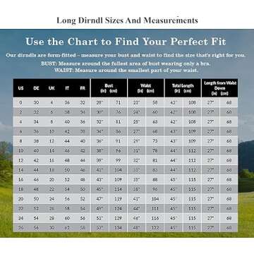 Dirndl Trachten Haus 3-Piece Long German Wear Party Oktoberfest Waitress Dress 2 32 Black