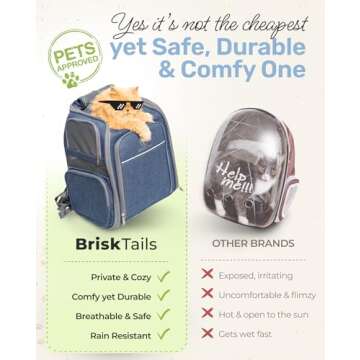 Comfy Expandable Breathable Cat Backpack Carrier for Pets