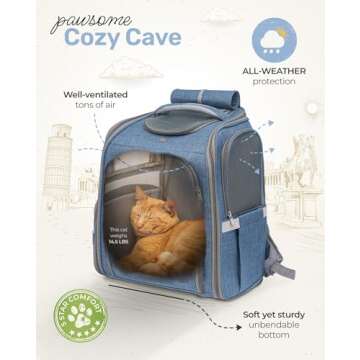Comfy Expandable Cat Backpack Carrier for Pets