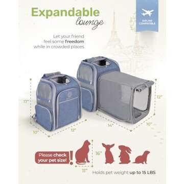 Comfy Expandable Cat Backpack Carrier for Pets