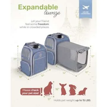 Comfy Expandable Cat Backpack Carrier for Pets