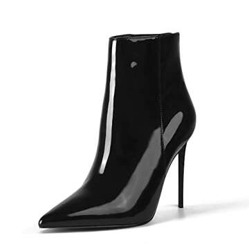 Elisabet Tang Women Heeled Ankle Booties,Sexy Pointed Toe 4.3 inch Stiletto High Heel Fashion Ankle ...