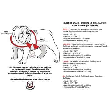 Bulldog Grade Harness for English-American-French Bulldogs - Custom Fit, No Pull, Reflective Vest Harnesses for Your Bully (Large, Bully Blue Camo)