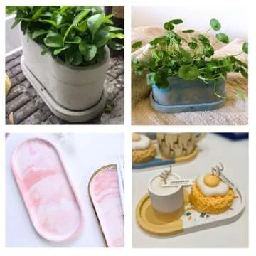 Silicone Oval Tray Mold for DIY Concrete Planters