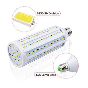 Bonlux 40W LED Corn Light Bulb, E26 Medium Screw Base LED Corn Bulb 150W 5500K CFL Daylight Full Spectrum Light Bulb Equivalent for Photography Video Garage Warehouse Street Path Lighting