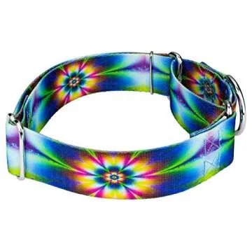Tie Dye Flowers Martingale Dog Collar for Dogs - Stylish & Durable