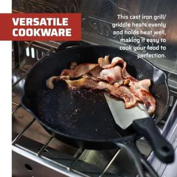 Camp Chef 12" Seasoned Cast Iron Skillet for Cooking - Durable Cookware