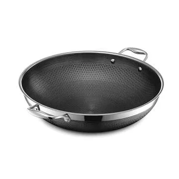 HexClad 14-Inch Nonstick Wok with Steel Lid and Warranty