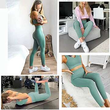 MAYROUND Seamless Ribbed Workout Set for Women