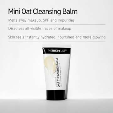 The INKEY List Mini Oat Cleansing Balm, Rich Balm Removes Makeup and Impurities, Reduces Redness, Tr...