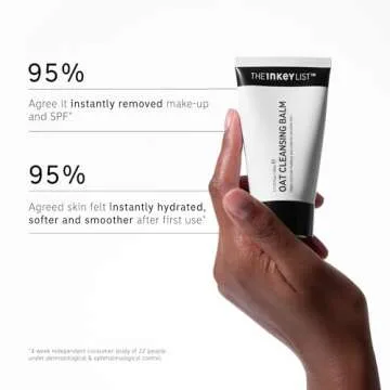 The INKEY List Mini Oat Cleansing Balm, Rich Balm Removes Makeup and Impurities, Reduces Redness, Travel Size, 1.69 Fl Oz each