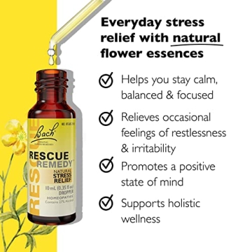 Natural Bach RESCUE REMEDY Dropper for Stress Relief