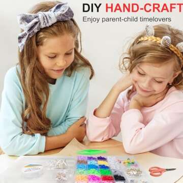 Redtwo 6200 Pcs Clay Beads Bracelet Making Kit, Flat Round Polymer Heishi Friendship Bracelet Jewelry Kit with Charms and Elastic Strings for Girls 8-12 Gifts for Kids