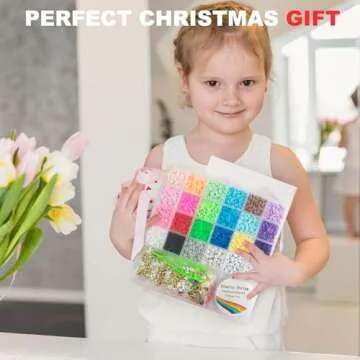 Redtwo 6200 Pcs Clay Beads Bracelet Making Kit, Flat Round Polymer Heishi Friendship Bracelet Jewelry Kit with Charms and Elastic Strings for Girls 8-12 Gifts for Kids