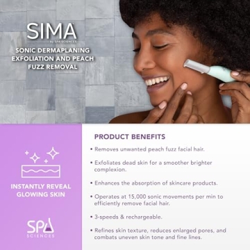 SPA SCIENCES SIMA Dermaplaning Tool – Painless Facial Exfoliation