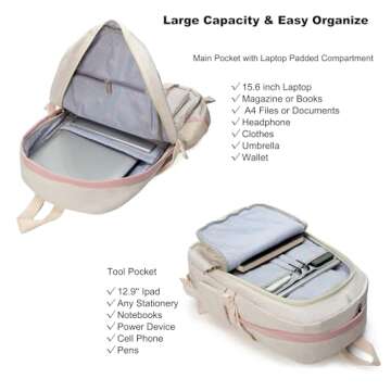 Stylish 15.6 Inch Laptop Backpack for School and Travel