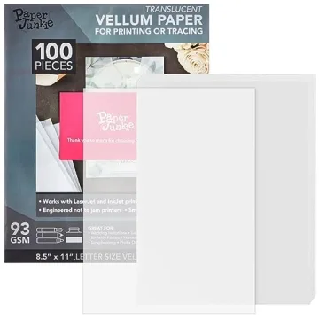 100 Sheets of 8.5 x 11 in Premium Vellum Paper for Crafting and Invitations