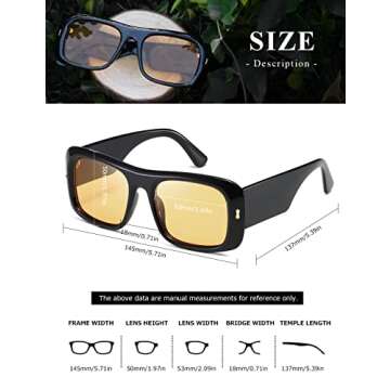 kimorn Sunglasses for Women Men Trendy Retro Fashion Sun Glasses