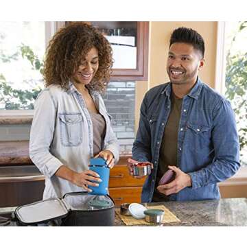 MIRA 2 Pack Insulated Food Jar Thermos for Hot Food & Soup, Compact Stainless Steel Vacuum Lunch Container, 13.5 oz, Denim, Rose Pink