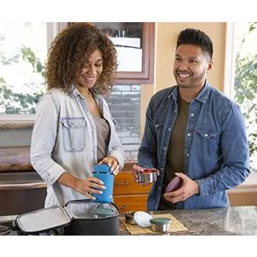 MIRA 2 Pack Insulated Food Jar Thermos for Hot Food & Soup, Compact Stainless Steel Vacuum Lunch Container, 13.5 oz, Denim, Rose Pink