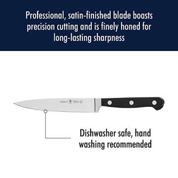 HENCKELS Classic Razor-Sharp 3-Piece Kitchen Knife Set, Chef Knife, Paring Knife, Utility Knife, German Engineered Informed by 100+ Years of Mastery, Stainless Steel