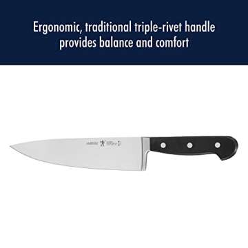 HENCKELS Classic Razor-Sharp 3-Piece Kitchen Knife Set, Chef Knife, Paring Knife, Utility Knife, German Engineered Informed by 100+ Years of Mastery, Stainless Steel