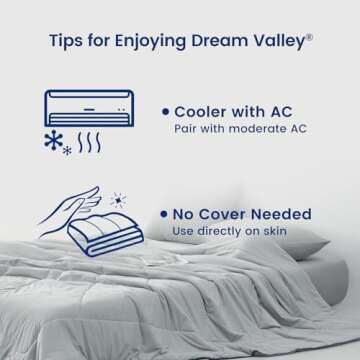 Dream Valley® Outlast® Cooling Comforter, All Season Full/Queen NASA-Grade Technology Cooling Blanket for Hot Sleepers Night Sweats, Q-Max > 0.45 Aerocool™ Breathable, Cool Grey, 90"x90"