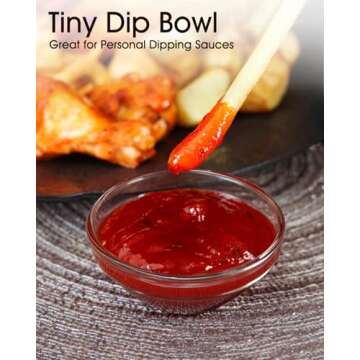 beroca Mini Glass Bowls, 3in 2.5oz Small Prep Bowl, 10 pcs Pinch Bowls, Stackable Bowls for Dipping Spices Sauce