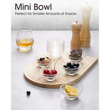 beroca Mini Glass Bowls, 3in 2.5oz Small Prep Bowl, 10 pcs Pinch Bowls, Stackable Bowls for Dipping Spices Sauce