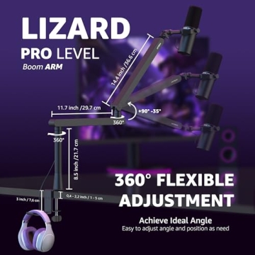 IXTECH Low Profile Mic Boom Arm Stand for Podcasters & Streamers