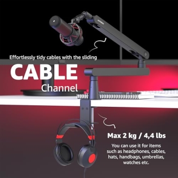 IXTECH Low Profile Mic Boom Arm Stand for Podcasters & Streamers