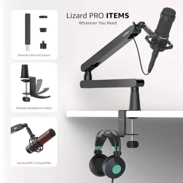 IXTECH Low Profile Mic Boom Arm Stand for Podcasters & Streamers