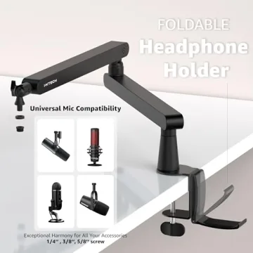 IXTECH Low Profile Mic Boom Arm Stand for Podcasters & Streamers
