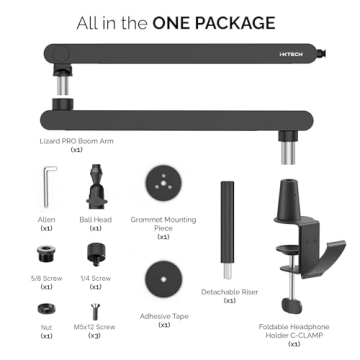 IXTECH Low Profile Mic Boom Arm Stand for Podcasters & Streamers