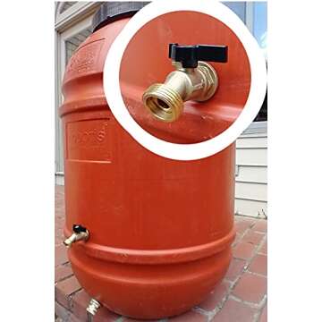 RAINPAL RBS005 Brass Water Container/Rain Barrel Quarter Turn Spigot(LF Compliant, For OPEN TOP BARRELS)