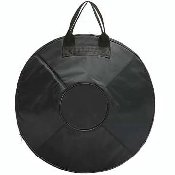"Lark Music" hand pan in D Minor 9 notes steel hand drum + Soft Hand Pan Bag + (22.8" (58cm), Black (D Minor) 9 notes D3 A Bb C D E F G A)