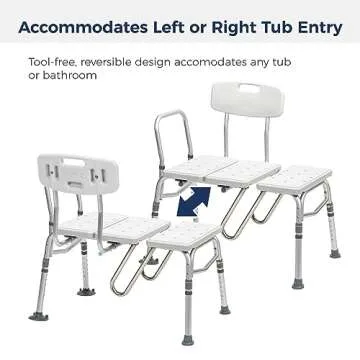Drive Medical Splash Defense Tub Transfer Bench for Bathtub with Curtain Guard Protection, White