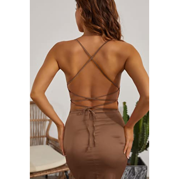 Velius Women's Sexy Backless Bodycon Party Dress