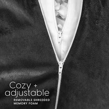 Milliard Reading Pillow with Shredded Memory Foam, Large Adult Backrest with Arms, Back Support for Sitting Up in Bed with Washable Cover (Sit up Pillow)