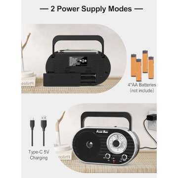 Portable AM FM SW Radio with Bluetooth,4000mAh Rechargeable Radio with Big Speaker,Flashlight,Large Knob,Earphone Jack,4 AA Battery Operated Radio,Transistor Radio with Best Reception for Home&Outdoor