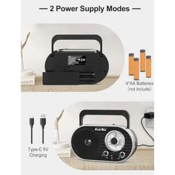 Portable AM FM SW Radio with Bluetooth,4000mAh Rechargeable Radio with Big Speaker,Flashlight,Large Knob,Earphone Jack,4 AA Battery Operated Radio,Transistor Radio with Best Reception for Home&Outdoor