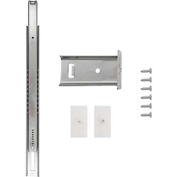 Hickory Hardware Bottom Centered Drawer Mount, Not Compatible with Side Mount Drawers, Heavy Duty Center Drawer Slide for Cabinet & Dresser Drawers, Easy Open & Soft Close Glide Track, 22 Inch