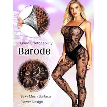 Barode Women’s Fishnet Bodysuit - Sexy Lingerie for All Occasions