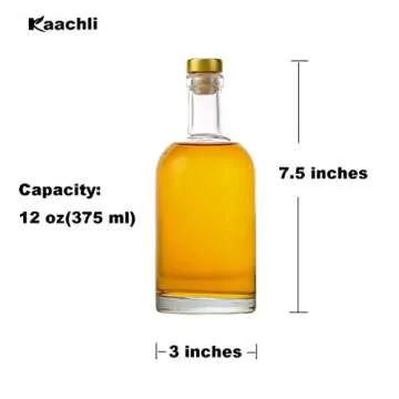 Kaachli Clear Glass Bottles Set - 12 oz Storage Solution