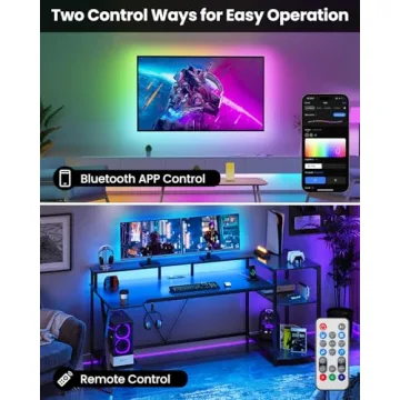 Pak LED Lights for Bedroom 16.4ft, Smart RGB+IC LED Strip Lights with App/Remote Control, Music Sync Color Changing Flexible LED Lights with 64 Scene Modes for Party, Home, Christmas, Halloween Decor