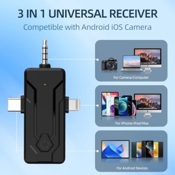 Professional 3-in-1 Wireless Lavalier Microphone